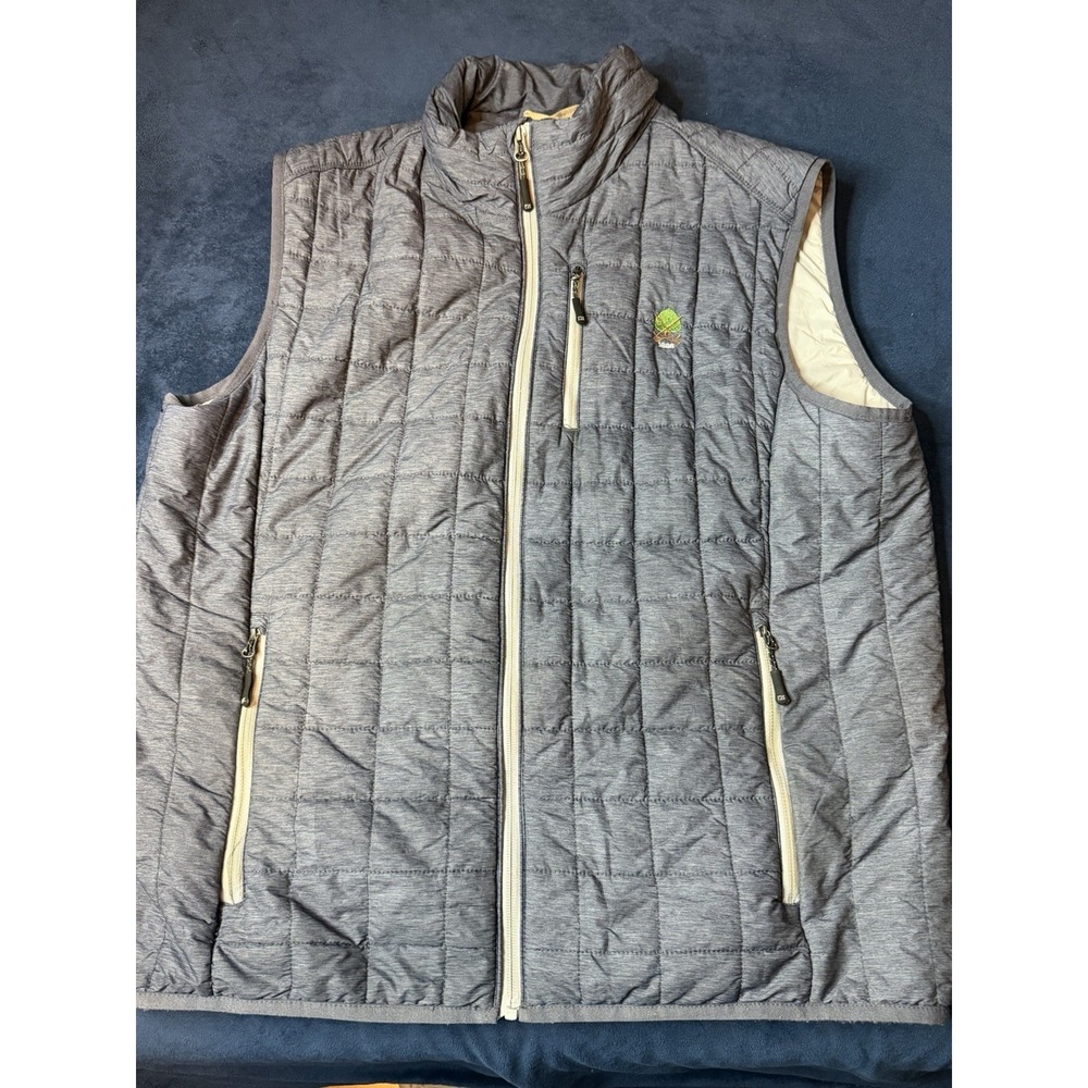Cutter And Buck Rainier Recycled Insulated Puffer Vest Mens XL Gray Quilted